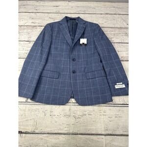 Collection By Michael Strahan Blue Box Plaid Boys Suit Blazer Jacket 16R NWT